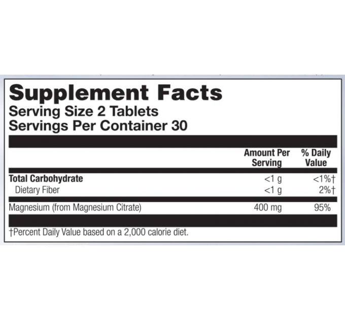 Magnesium Citrate 400mg - 60 tabs