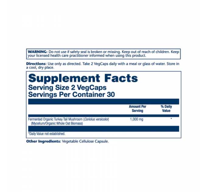 Org Grown Fermented Turkey Tall 500mg - 60 vcaps