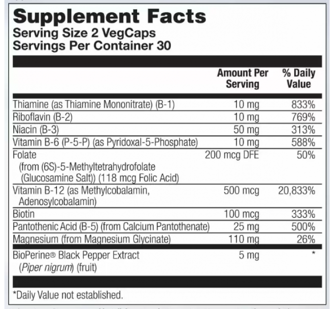 Stress B Magnesium Glycinate - 60 vcaps