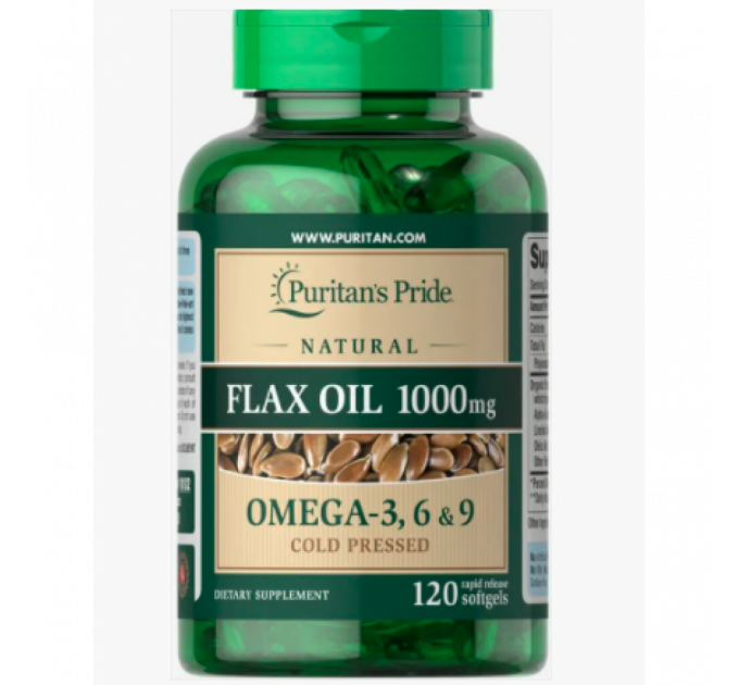 Flax Oil 1000mg Omega - 3.6 & 9 High Lignan - 120sgels