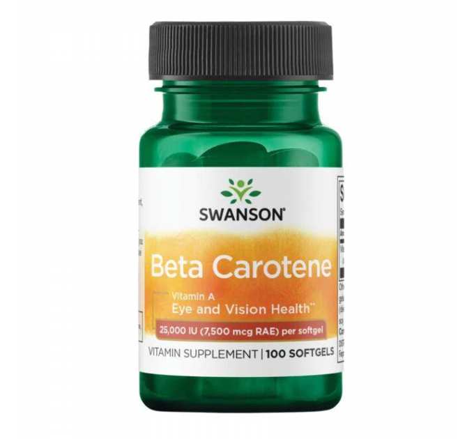 Beta-Carotene 25,000 IU (7,500 mcg RAE) - 100 Sgels