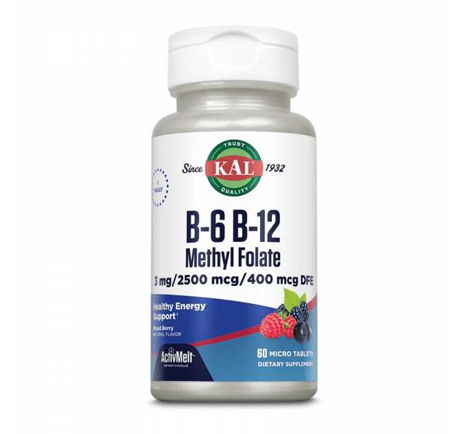 B6 B12 Methyl Folate - 60 tabs Mixed Berry