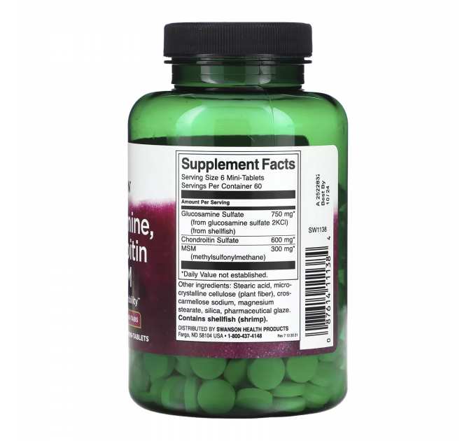 Glucosamine, Chondroitin & Msm Mini Tabs - 360 tabs