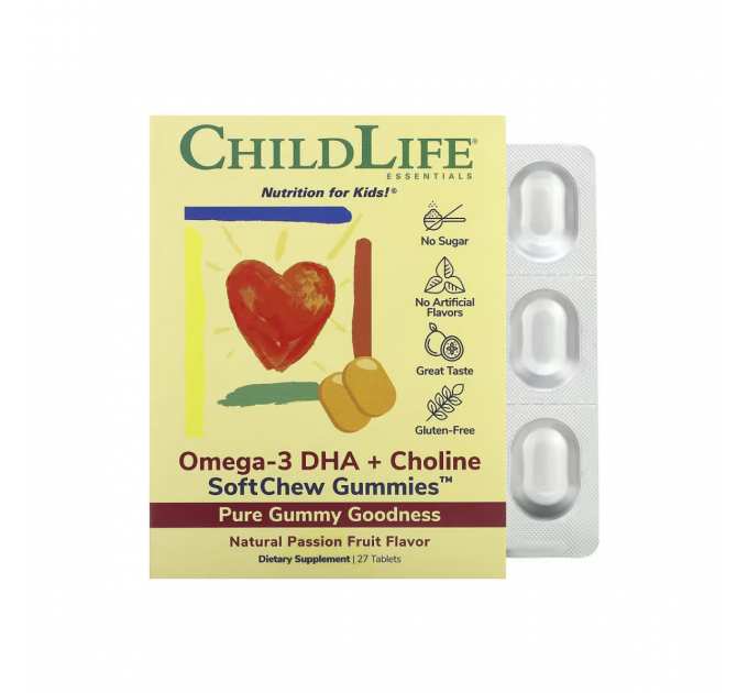 Omega-3 DHA + Choline - 27 tabs Natural Passion Fruit