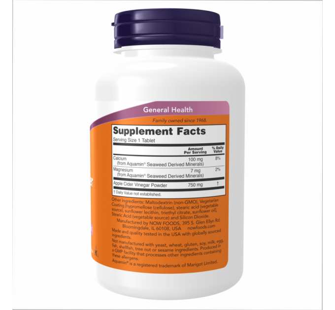Apple Cider Vinegar 750 mg - 180 tabs