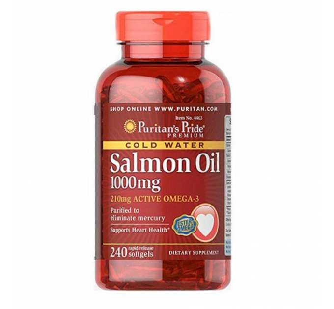 Omega-3 Salmon Oil 1000 mg (210 mg Active Omega-3) - 240 Softgels