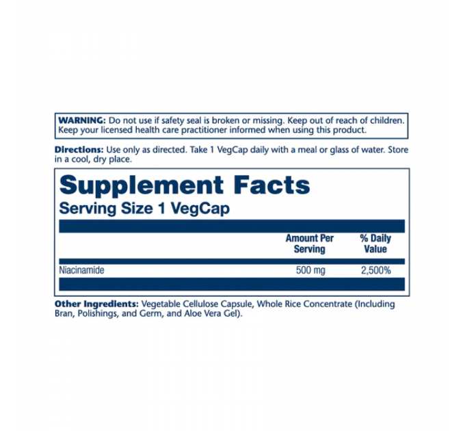 Niacinamide 500mg - 100 vcaps