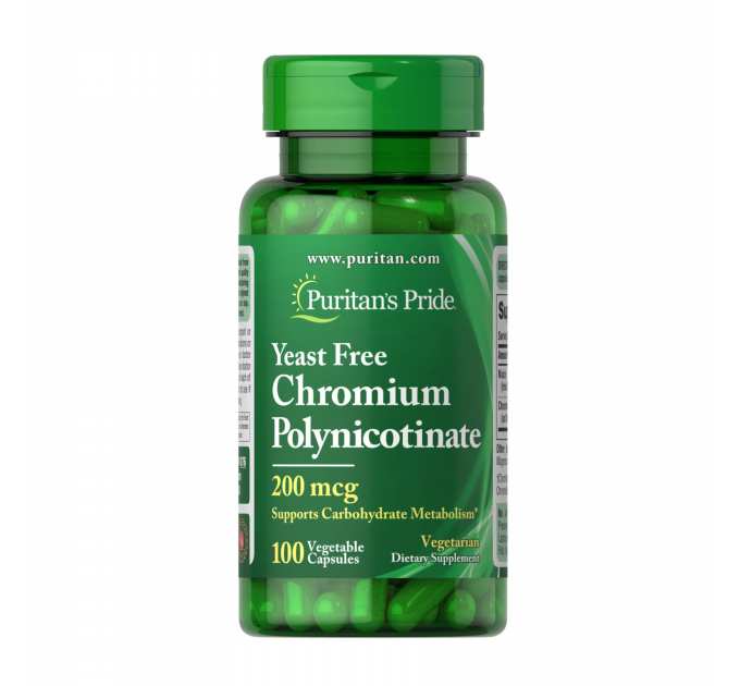Chromium Polynicotinate 200 mcg Yeast Free - 100 veg caps