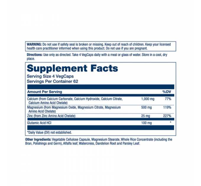 Calcium Magnesium Zinc - 250 vcaps