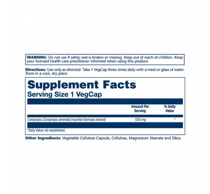 Cordyceps Mushroom 520mg - 100 vcaps
