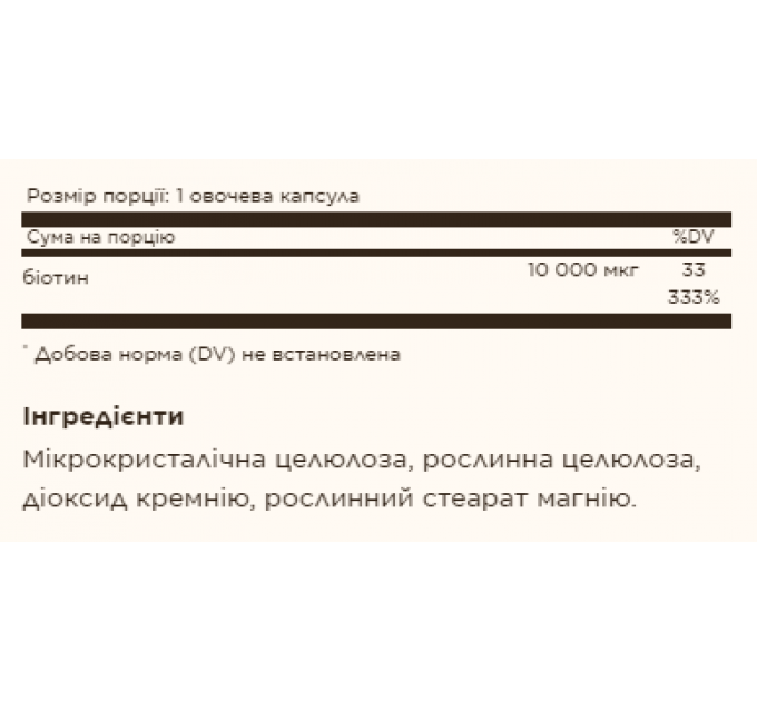Biotin 10,000mcg - 60 vcaps