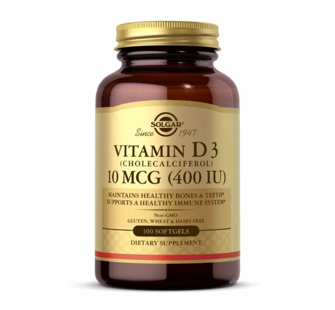 Vitamin D3 (Cholecalciferol) 10 mcg (400 IU) - 100 softgels