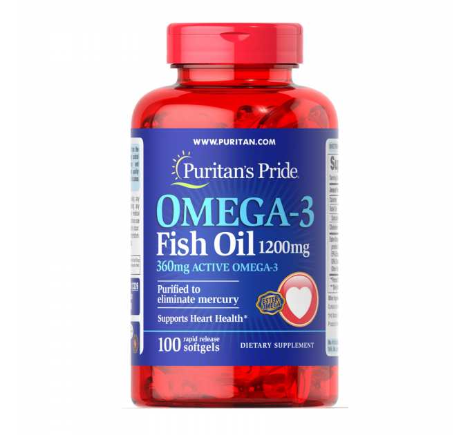 Omega-3 Fish Oil 1200 mg (360 mg Active Omega-3) - 100 Softgels