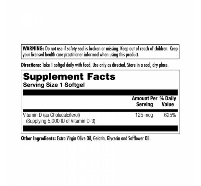 D-3 5000 IU 125mcg - 90 Softgel