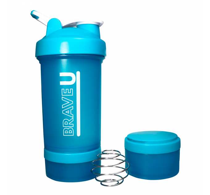 Shaker with containers 3 in 1 - 600ml Blue