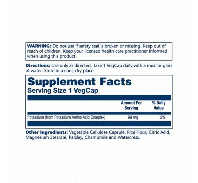 Potassium 99mg - 100 vcaps