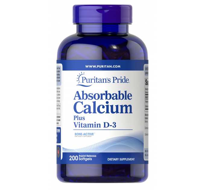 Absorbable Calcium 1200 mg Plus vitamin D3 2,5 mg - 200 Softgels