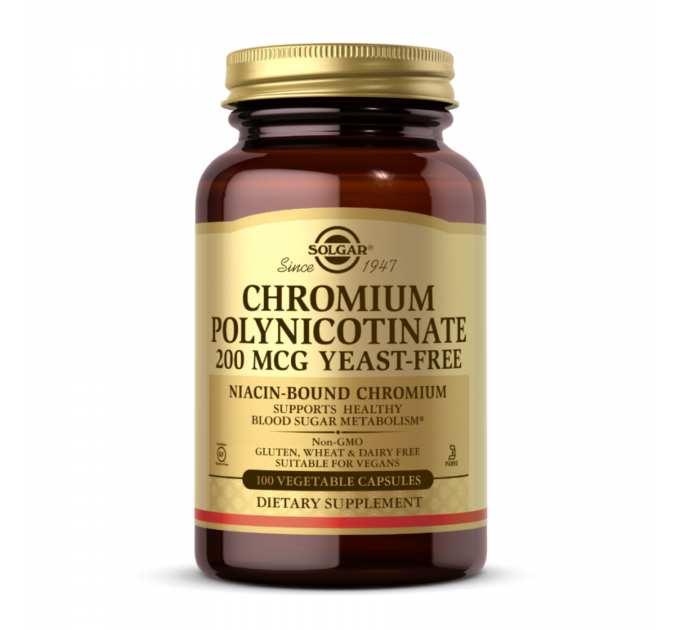 Chromium Polynicotinate 200mcg YeastFree - 100 vcaps