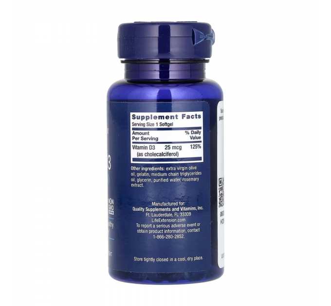 Vitamin D3 25 mcg (1000 IU) - 250 softgels