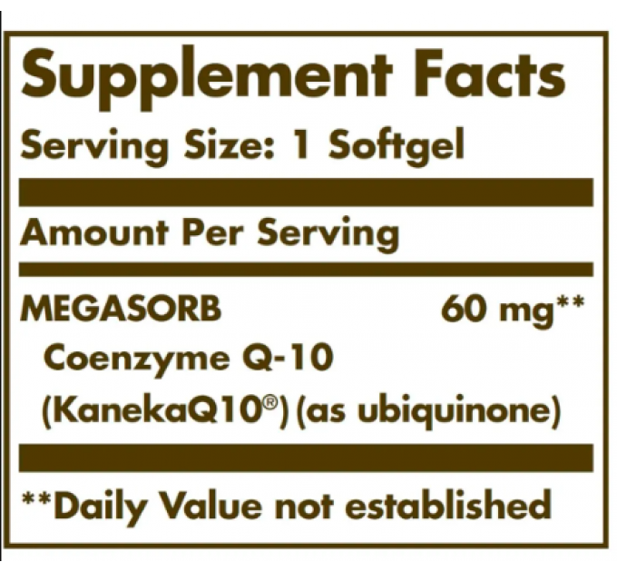 Megasorb CoQ-10 60mg - 120 softgels