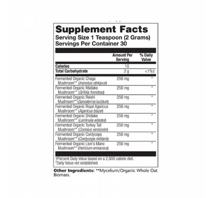 Organic Fermented Mushroom Complete 2000mg - 60g