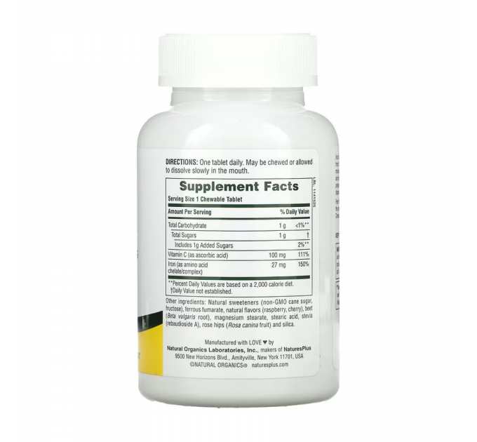 Iron 27 mg with Vitamin C Herbs - 90 tabs