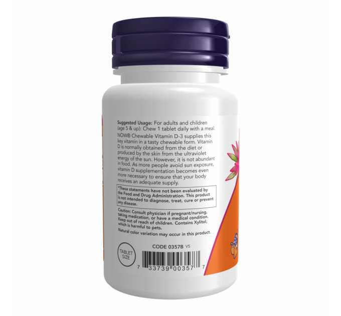 VIT D-3 1000 IU Fruity Chew - 180 loz