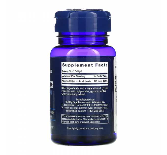 Vitamin D3 125 mcg (5000 IU) - 60 softgels