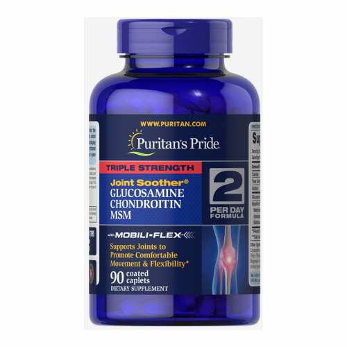 Glucosamine Chondroitin MSM Triple Strength - 90 caplets (Пошкоджена банка) Glucosamine Chondroitin MSM Triple Strength - 90 caplets (Пошкоджена банка)