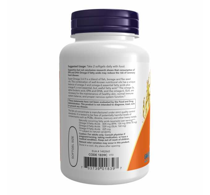 Super Omega 3-6-9 1200 mg - 180 sgels