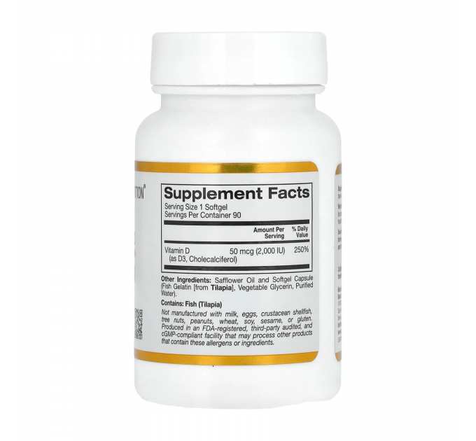 Vitamin D3 50mcg (2000IU) - 90 softgels