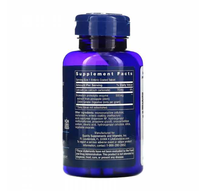 Specially-Coated Bromelain	500 mg - 60 tabs