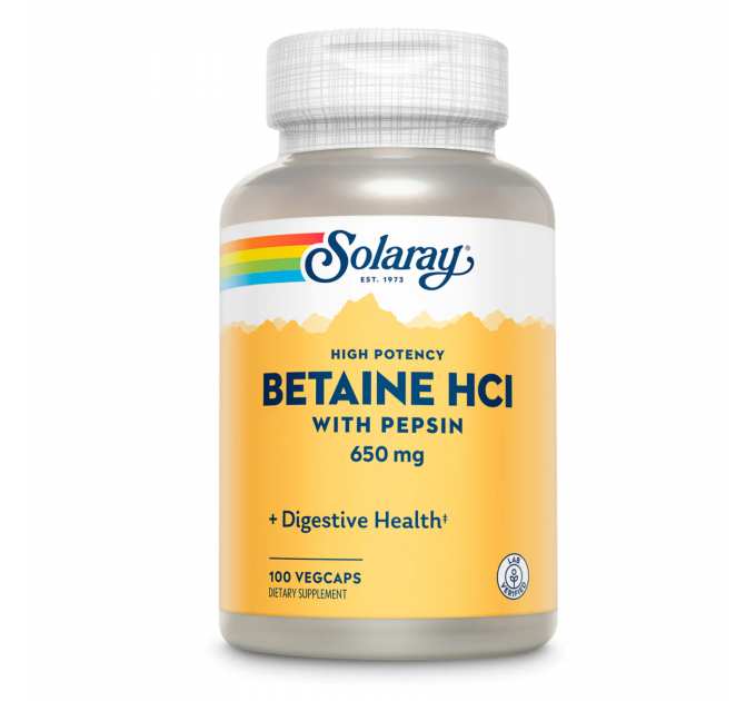 High Potency Betain HCl with Pepsin 650mg - 100 vcaps