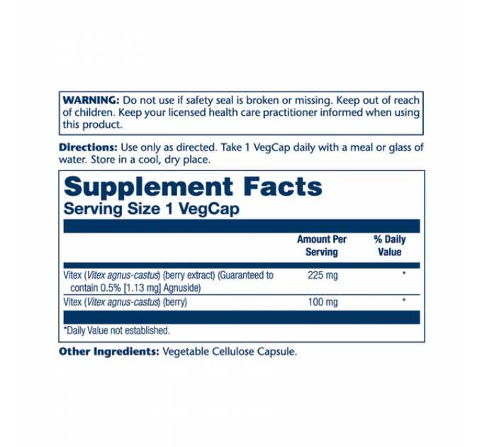 Vitex Chaste Berry Extract 225mg - 60 vcaps