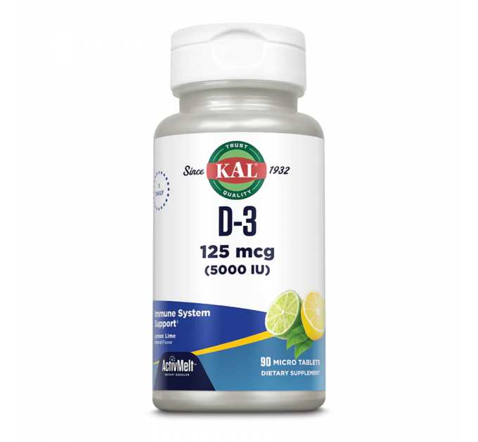 D-3 5000 IU 125mcg - 90 tabs Lemon Lime