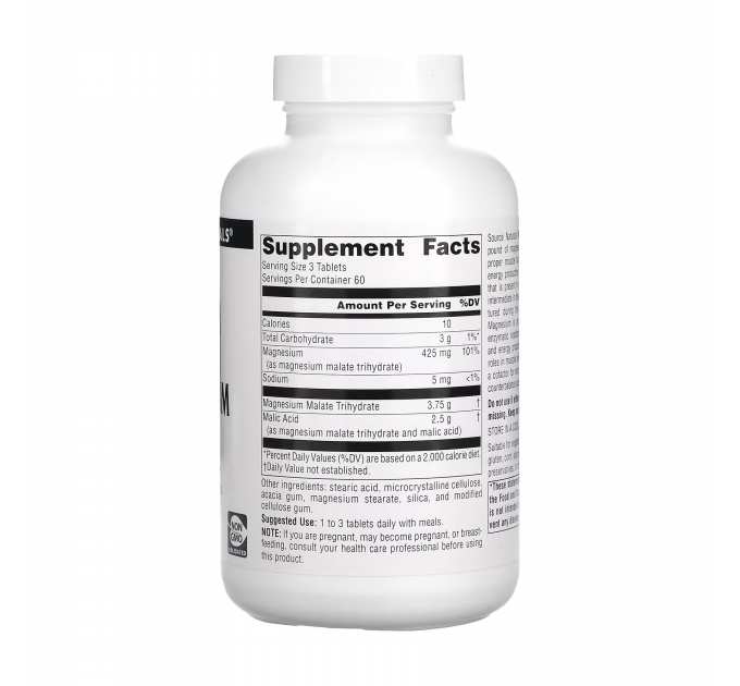 Magnesium Malate 1250 mg - 180 tabs