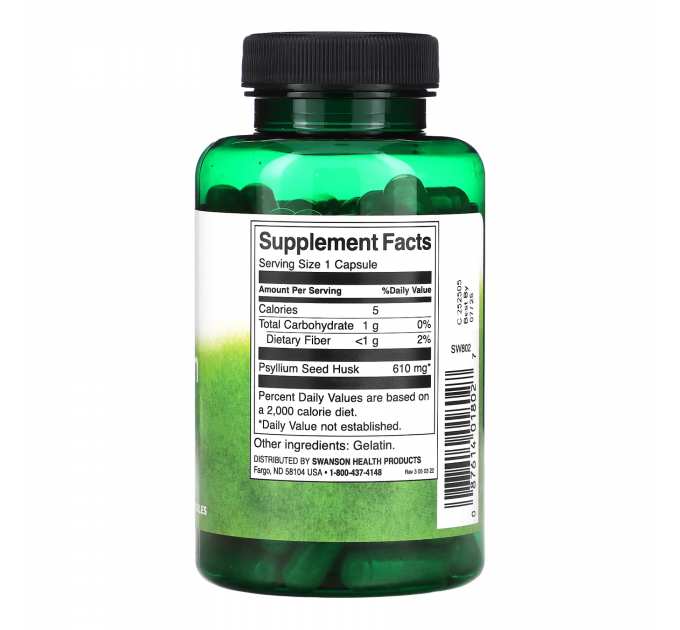 Psyllium Husks 610mg - 100 caps