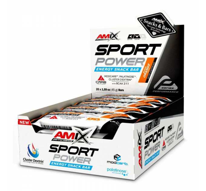 Sport Power Energi Snack Bar - 20x45g With Caffeine-Blood Orange