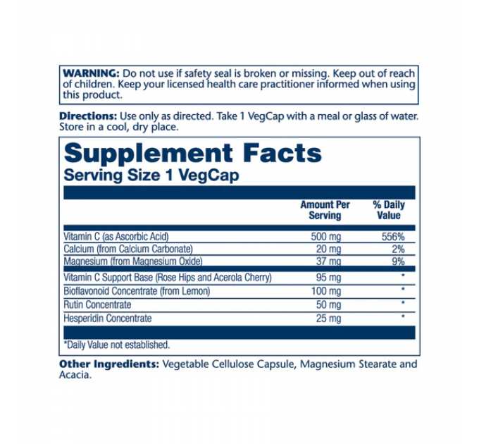 Vitamin C with Bioflavonoids 500mg - 250 veg caps