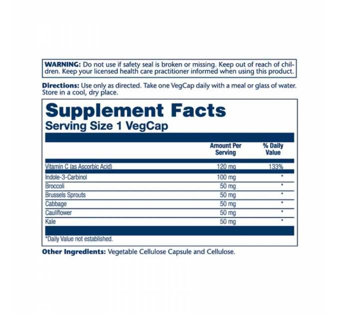 Indole 3 Carbinol 100mg - 30 vcaps