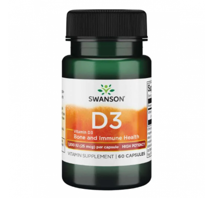 Vitamin D3 High Potency 1,000 IU (25 mcg) - 60 Caps