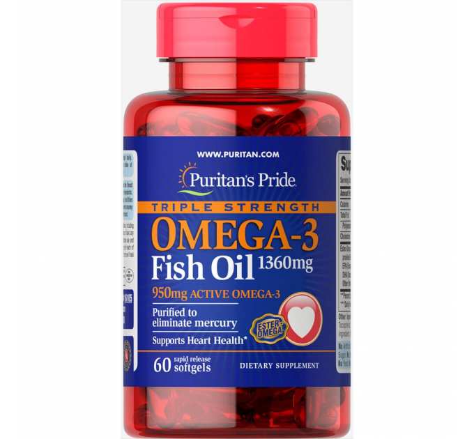 Triple Strength Omega-3 Fish Oil 1360 mg - 60 softgels