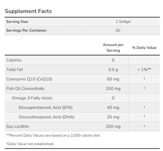 CoQ10 60mg with Omega-3 - 60 sgels