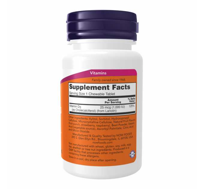 VIT D-3 1000 IU Fruity Chew - 180 loz