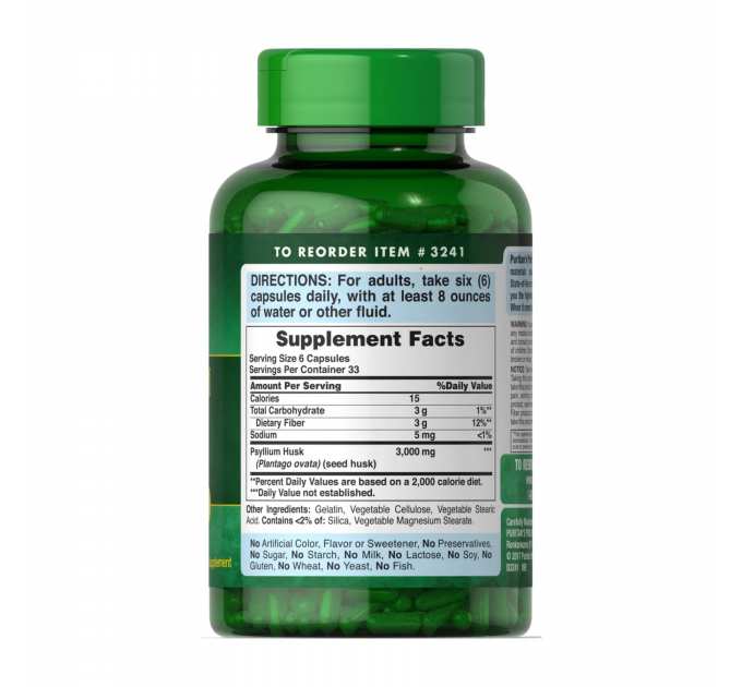 Psyllium Husks 500mg - 200 caps