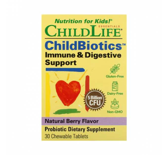 ChildBiotics Immune + Digestive Support - 30 Chewable tabs Natural Berry (До 11.25)