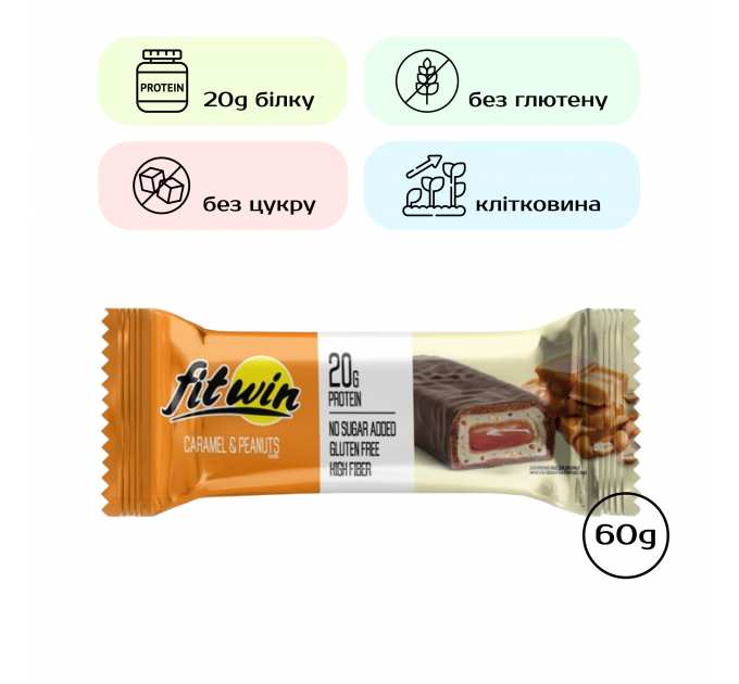FitWin - 60g Caramel Peanuts (Поштучно)
