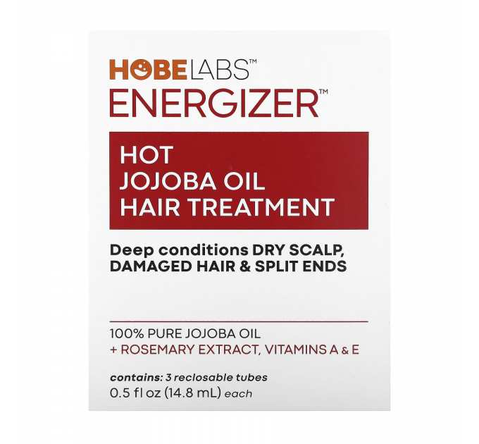 Energizer Hot Jojoba Oil Hair Treatment 3 Reclosable Tubes - 14.8 ml