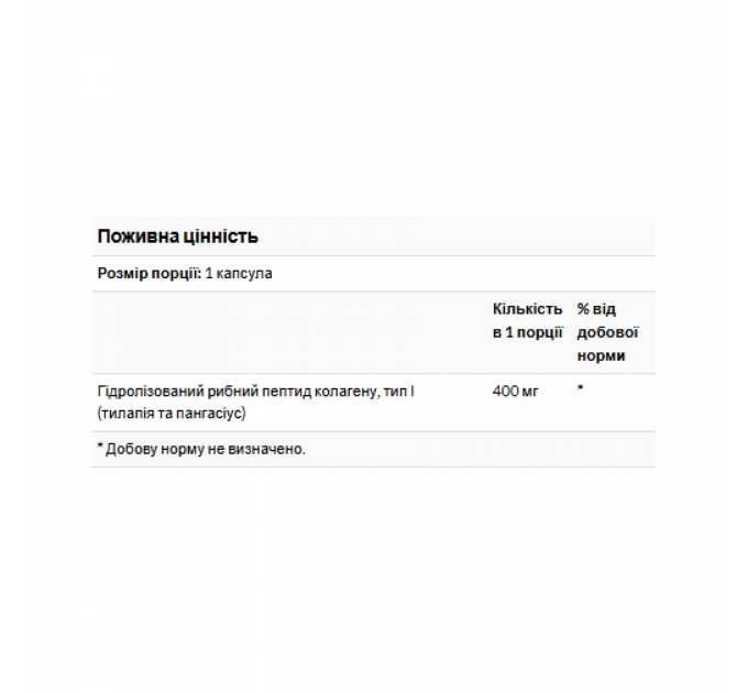 Type I Hydrolyzed Marine Collagen Peptides 400mg - 60 caps