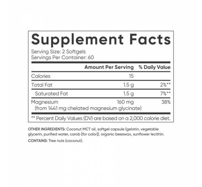 Magnesium Glycinate 160mg - 120 softgels